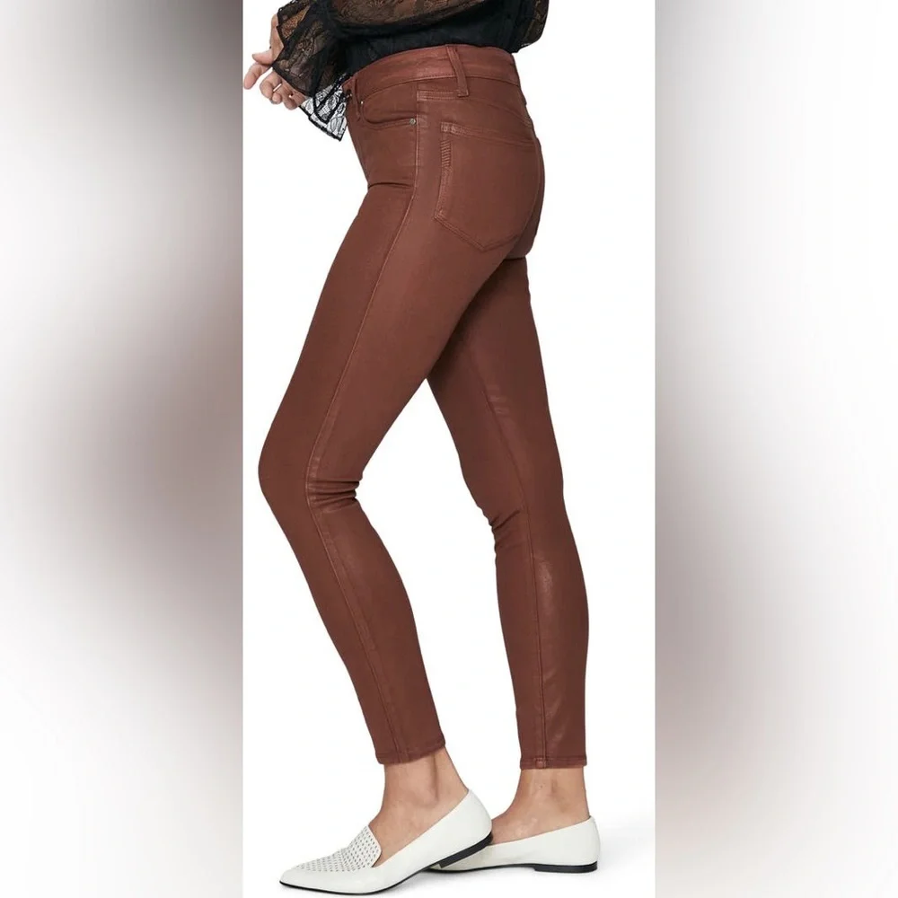 Paige HOXTON ANKLE in Burgundy Dust LUXE COATING NEW - Picture 3 of 10